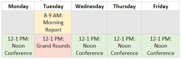 didactic schedule 