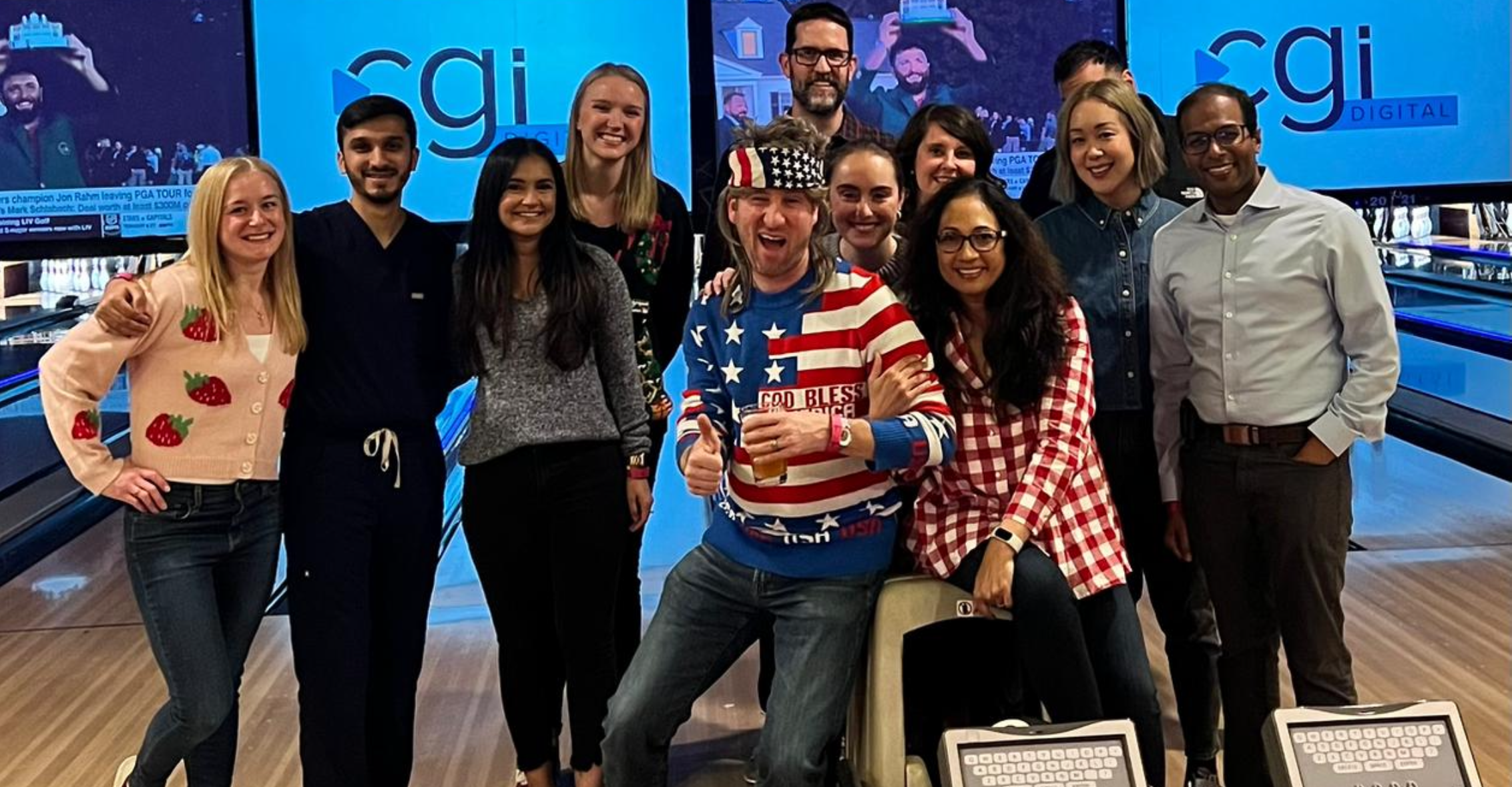 Fellows and faculty join each other for a night of bowling.