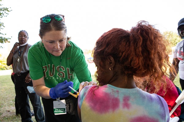 Nurse administering care